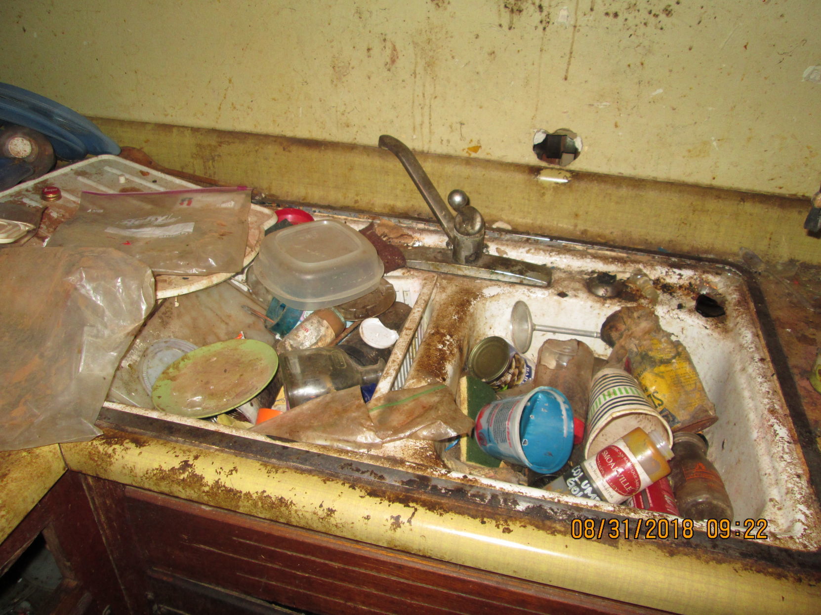 The kitchen sink inside a Napa hoarder house